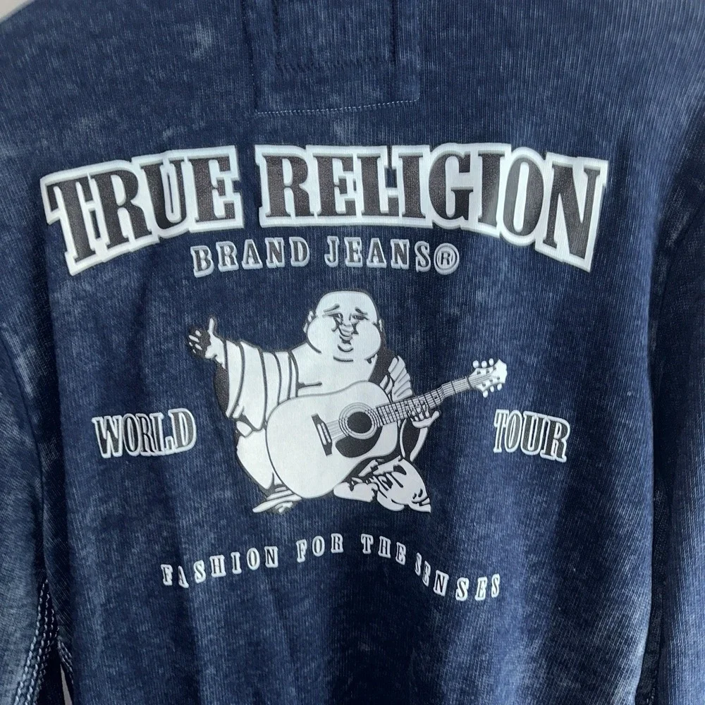 TRUE RELIGION Mens S Blue Buddha World Tour Zip Hoodie Mean Girls Broadway